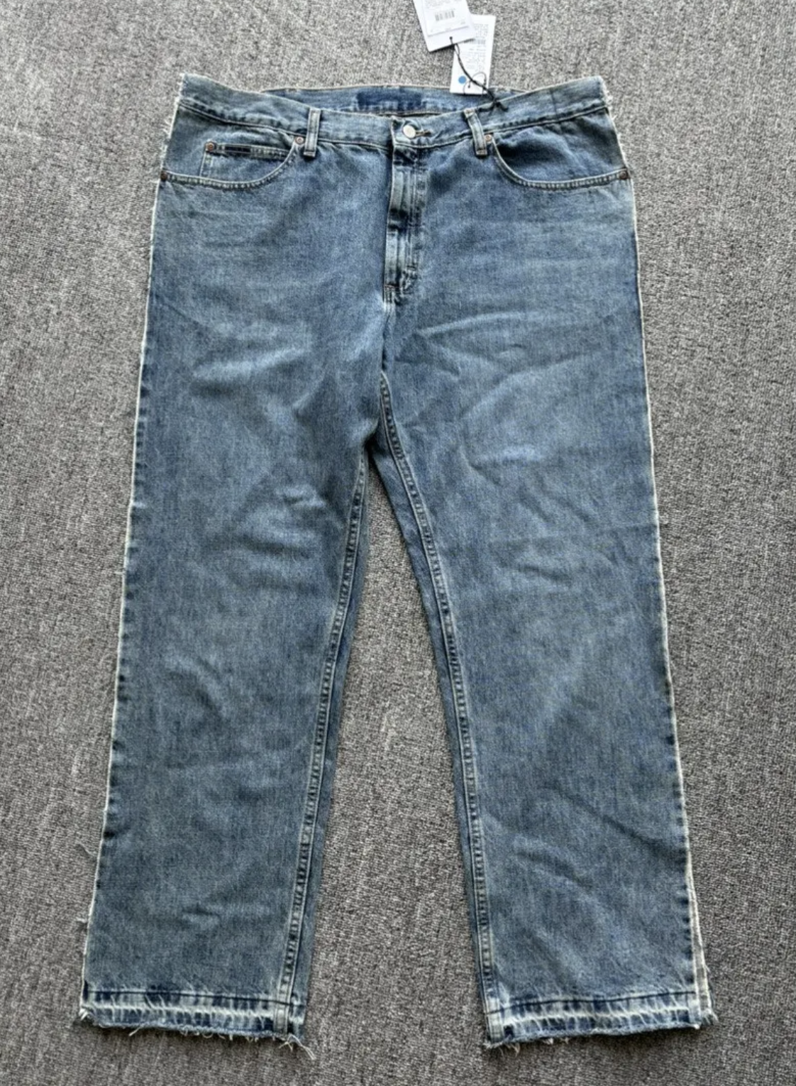 PROTOTYPES fringe denim wide leg jeans