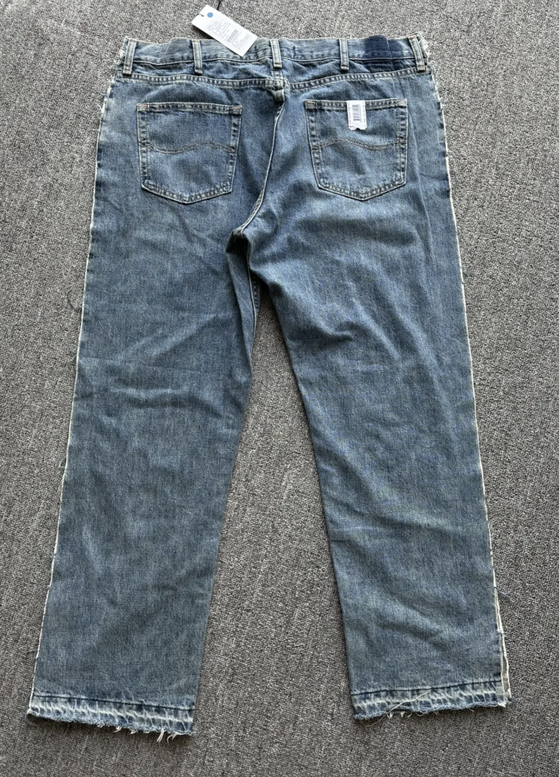PROTOTYPES fringe denim wide leg jeans