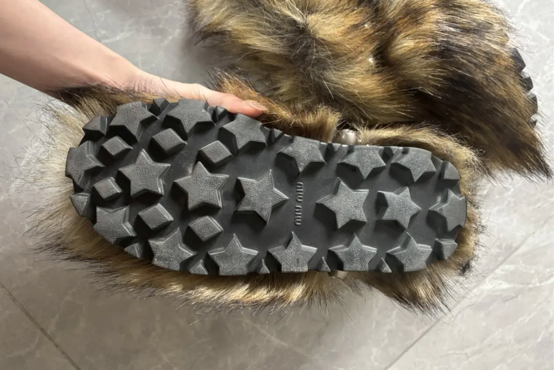 Miu Miu Harness-detail faux fur ankle boots
