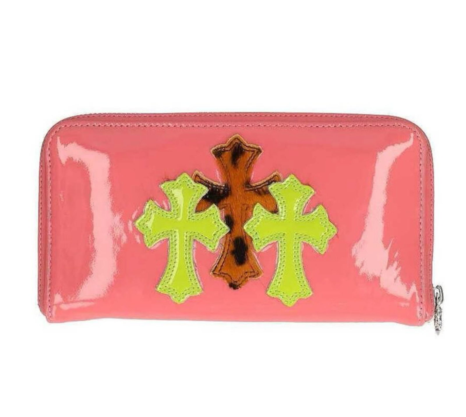 Chrome Hearts triple cross leather wallet