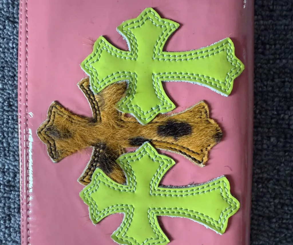 Chrome Hearts triple cross leather wallet