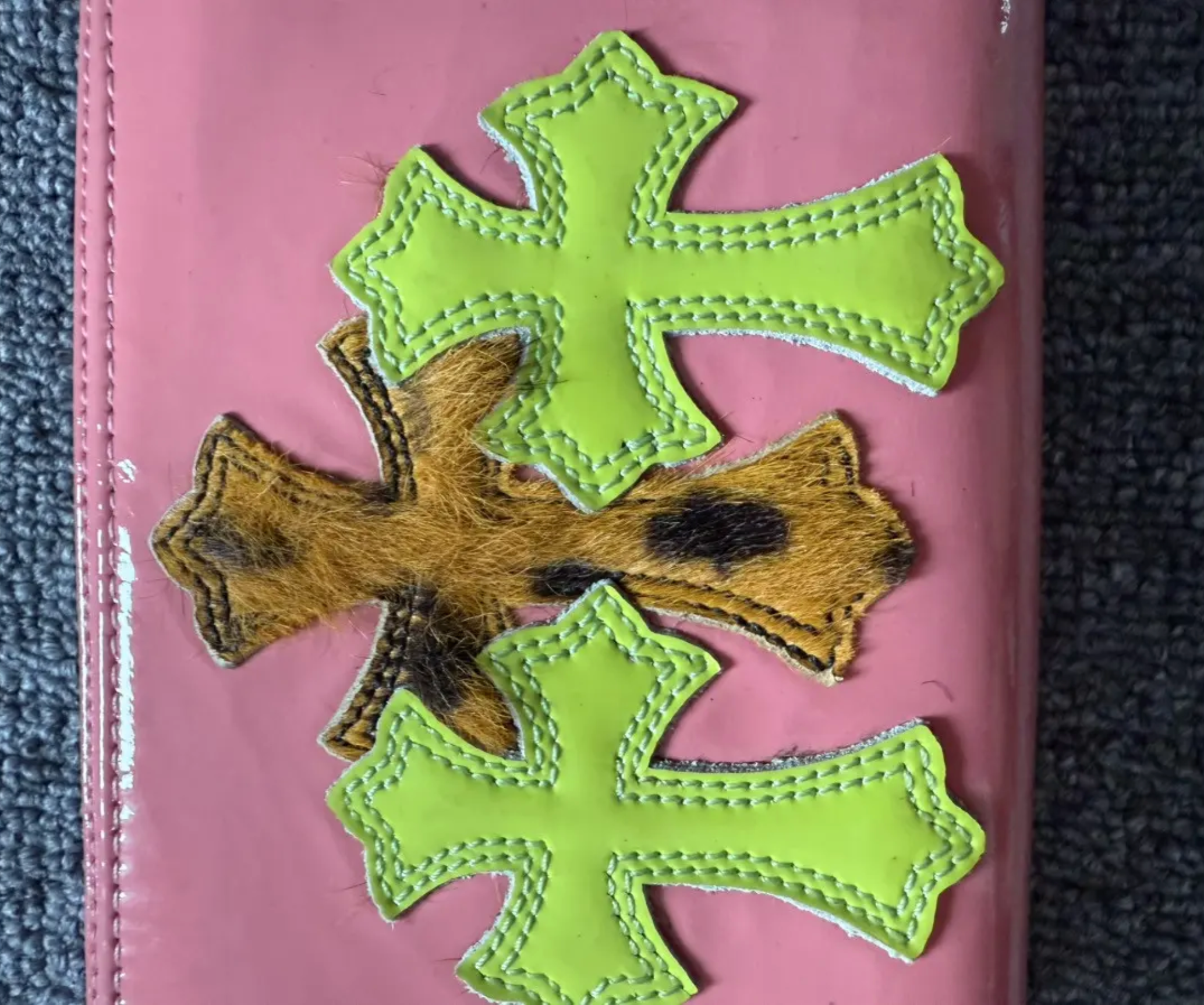 Chrome Hearts triple cross leather wallet