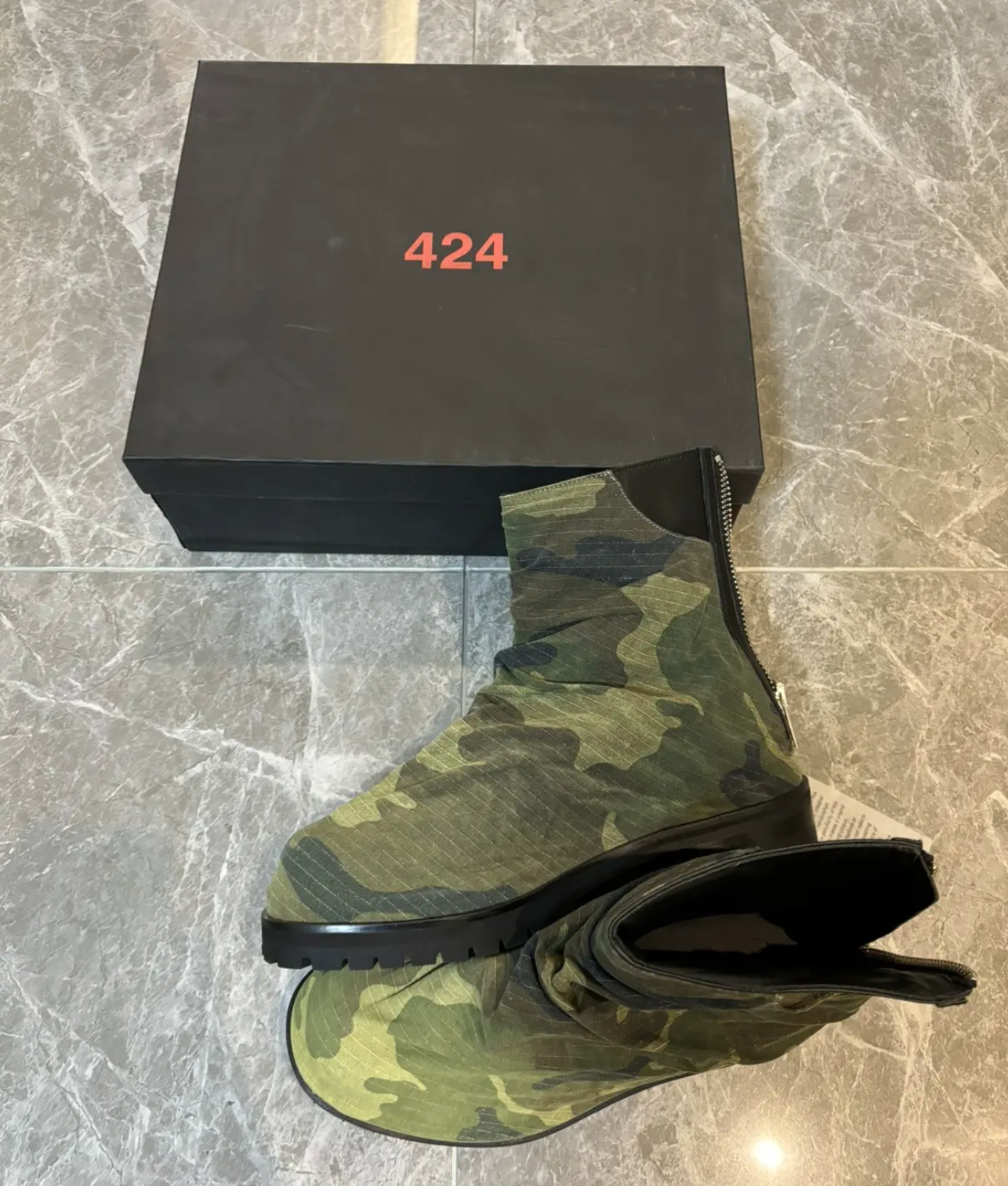 424 on Fairfax camo boots