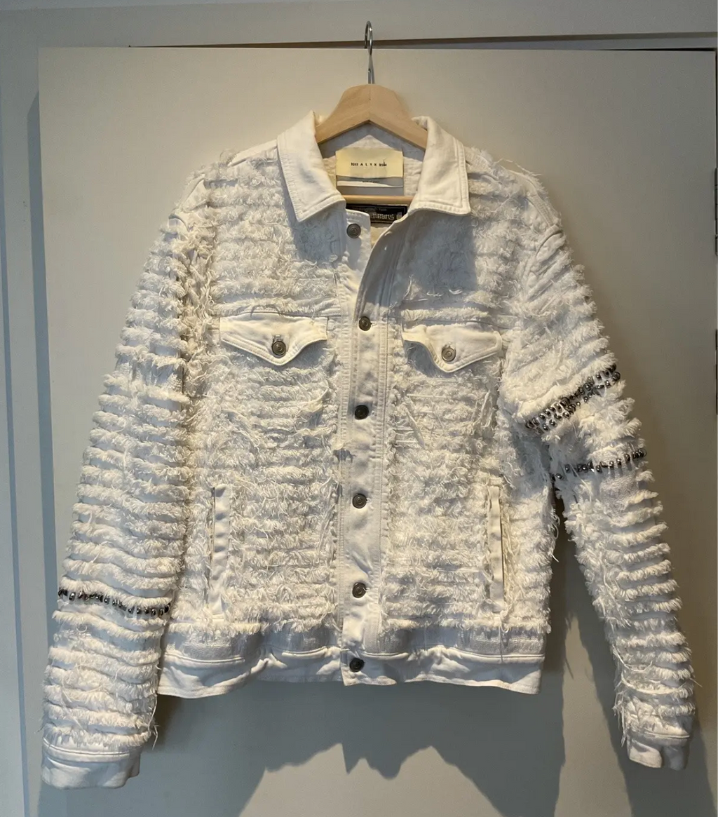 1017 alyx 9sm SS22 studded distressed jacket WHITE