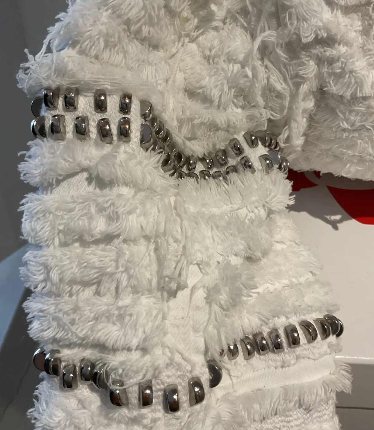 1017 alyx 9sm SS22 studded distressed jacket WHITE