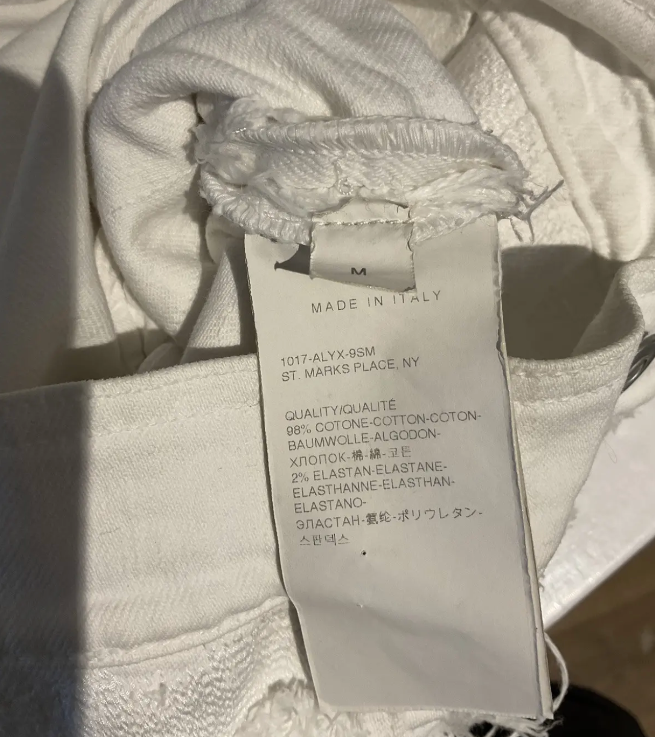 1017 alyx 9sm SS22 studded distressed jacket WHITE