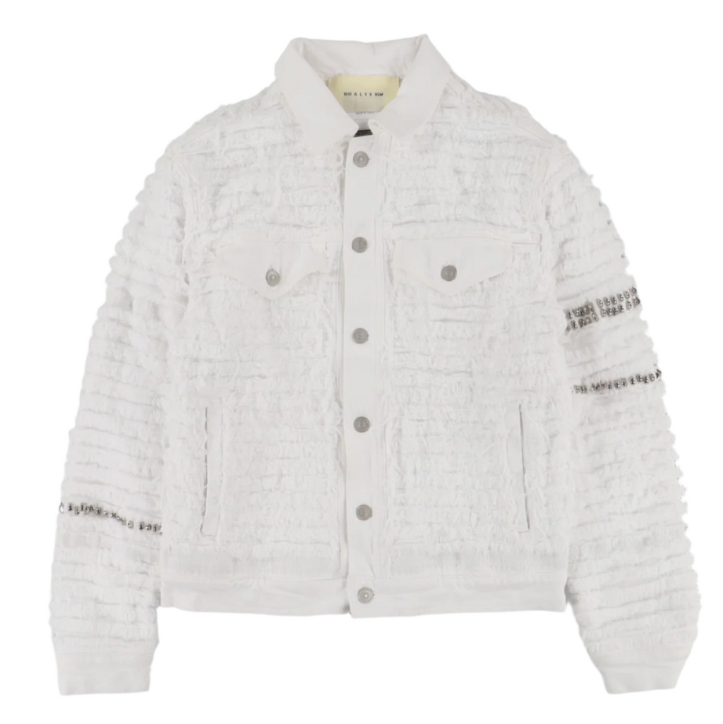 1017 alyx 9sm SS22 studded distressed jacket WHITE