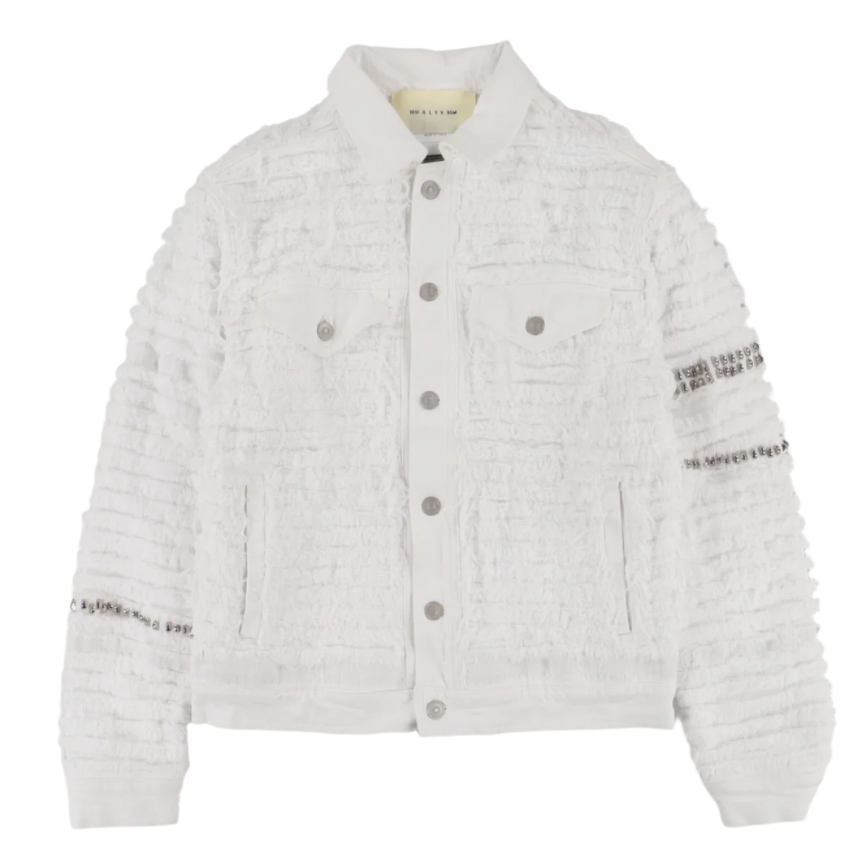 1017 alyx 9sm SS22 studded distressed jacket WHITE