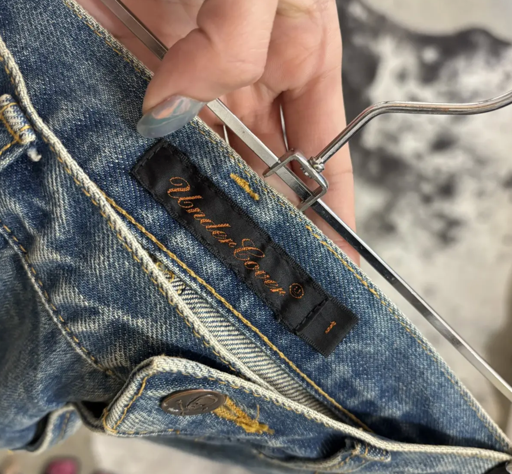 Undercover denim mini skirt