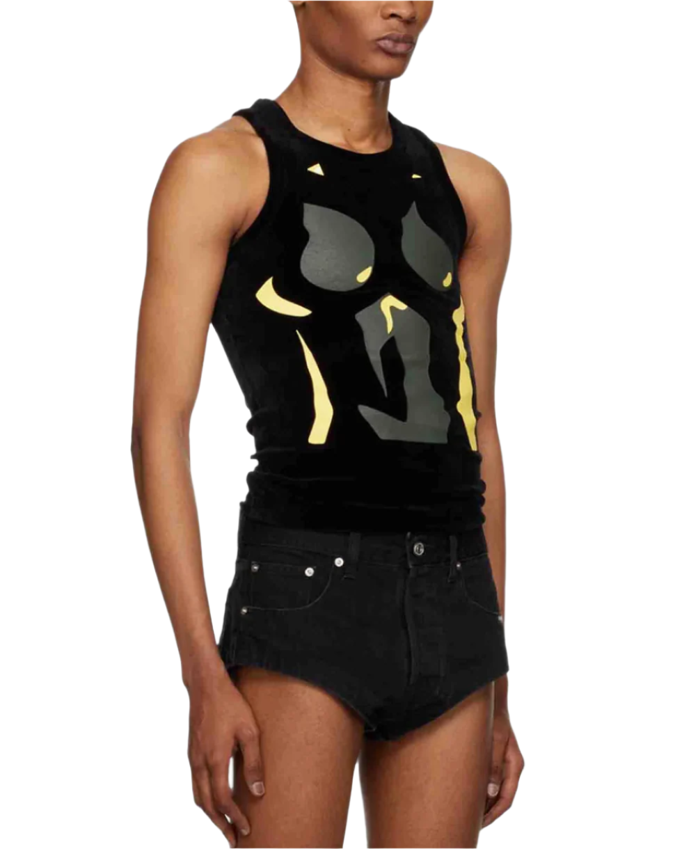 Mowalola peach effect tank top