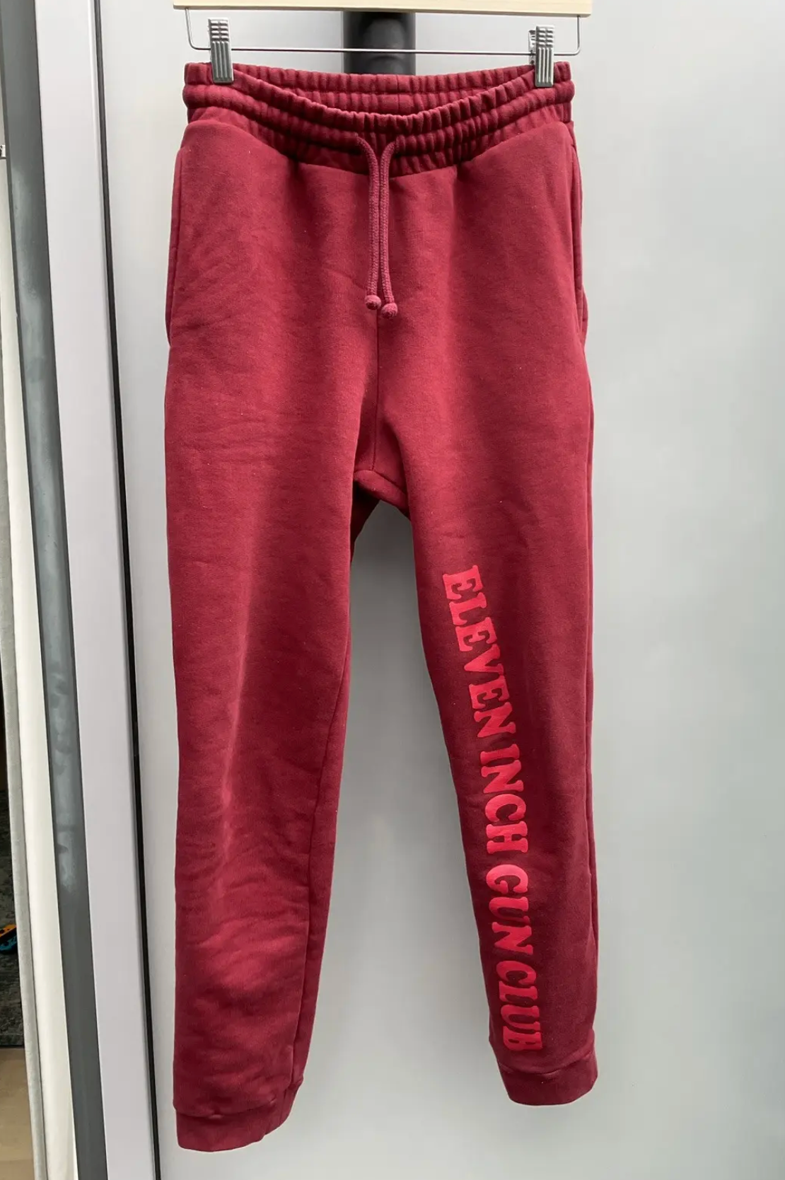 Vetements Burgundy Eleven Inch Gun Club Sweatpants