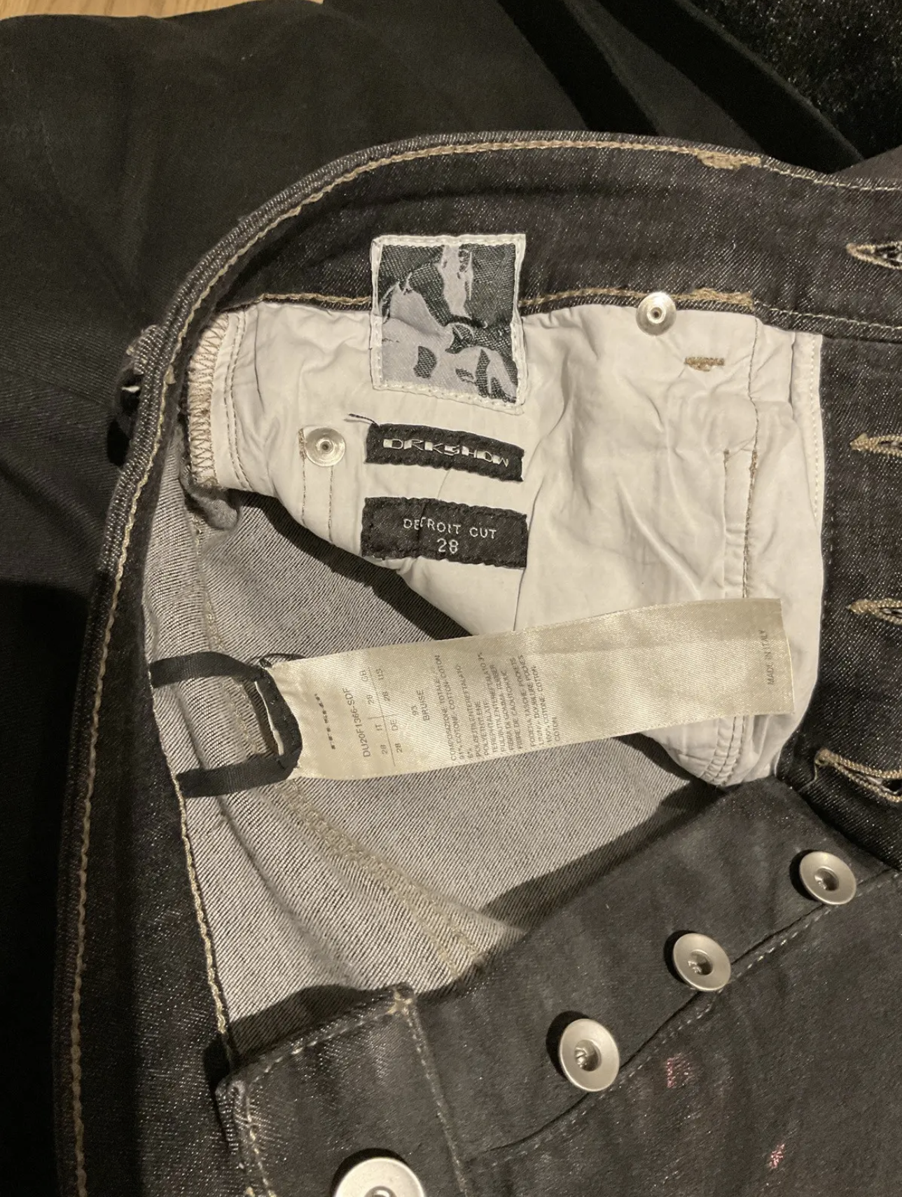 Rick Owens detroit waxed denim