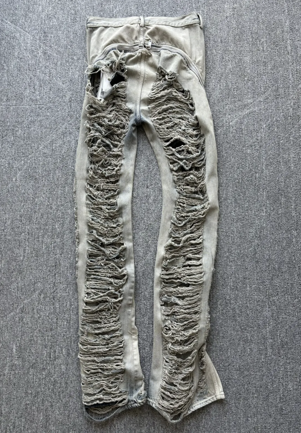 RICK OWENS BOLAN BANANA HUSTLER BLUE SHREDDED