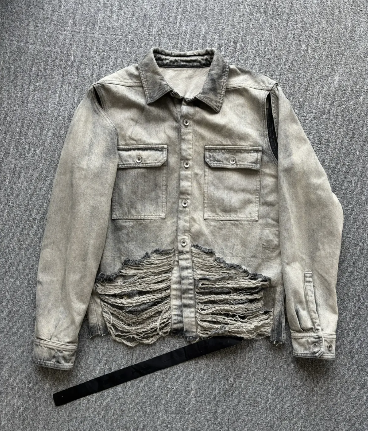 Taupe Cape Sleeve Denim Jacket by Rick Owens DRKSHDW