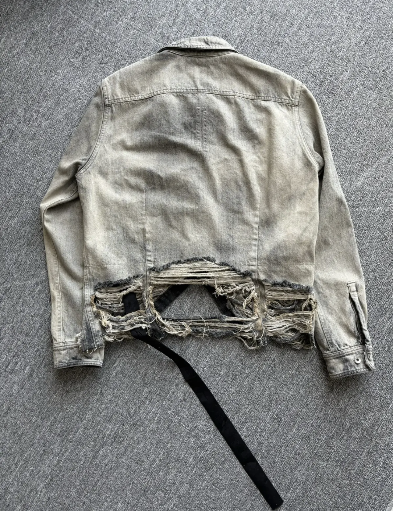 Taupe Cape Sleeve Denim Jacket by Rick Owens DRKSHDW