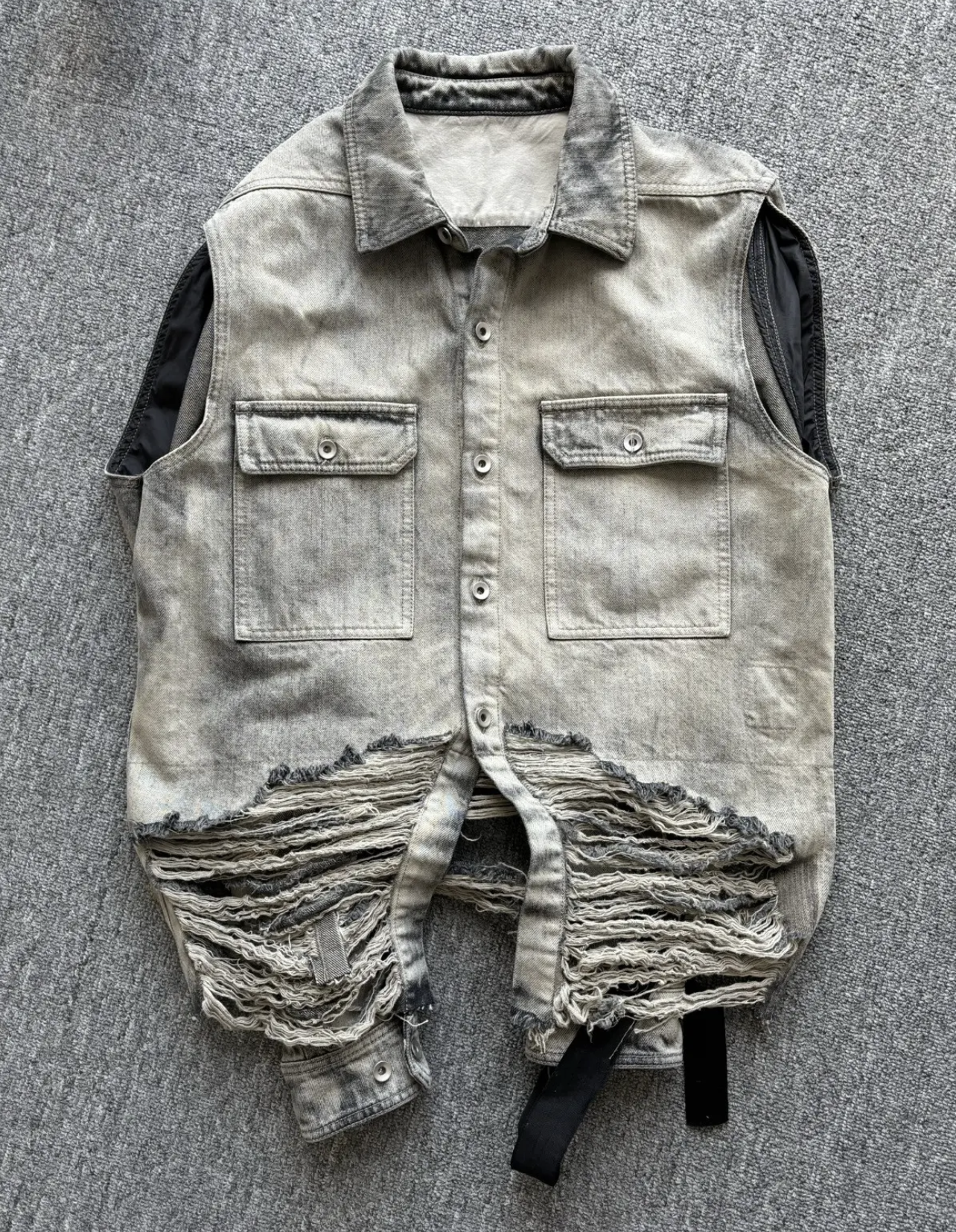 Taupe Cape Sleeve Denim Jacket by Rick Owens DRKSHDW