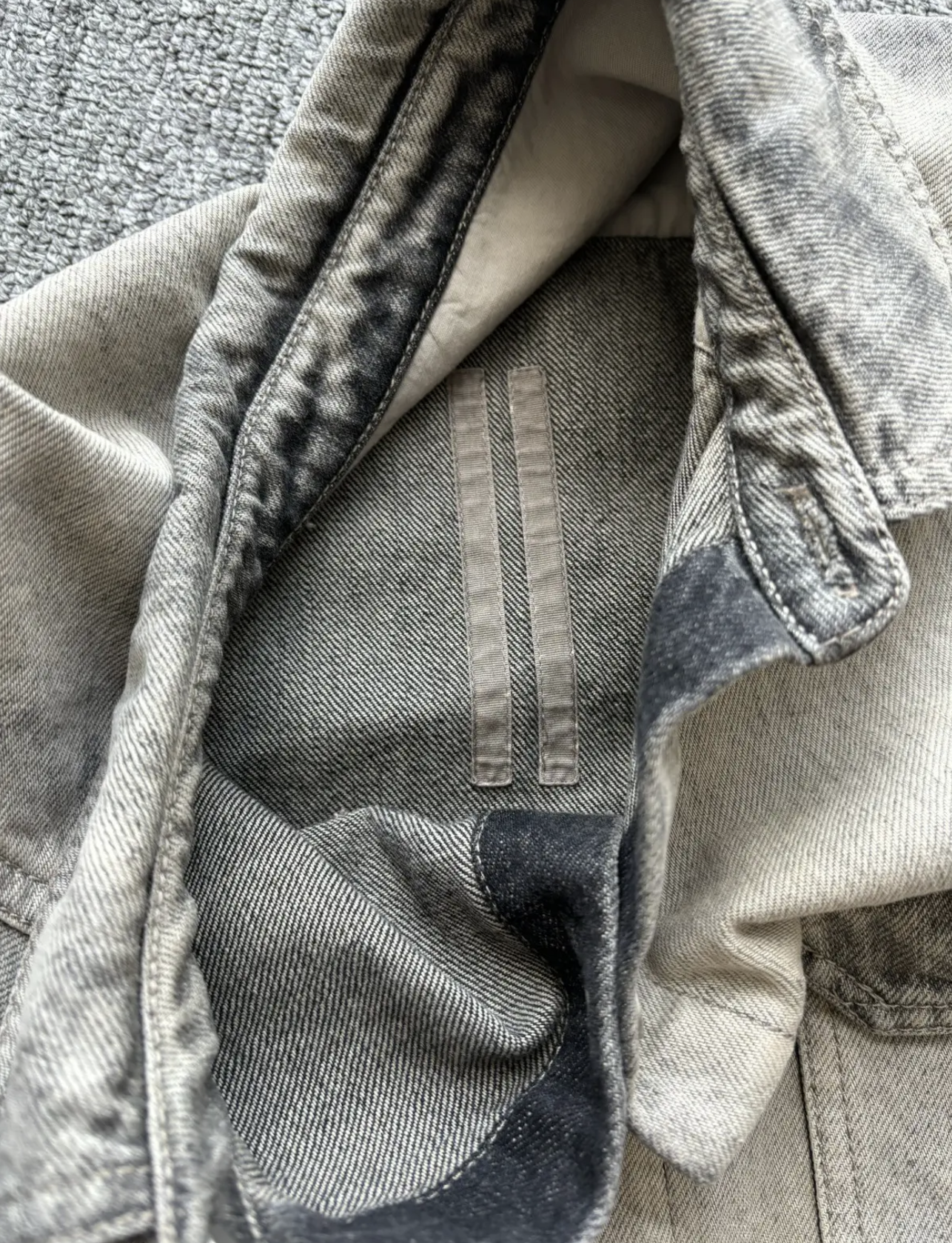 Taupe Cape Sleeve Denim Jacket by Rick Owens DRKSHDW