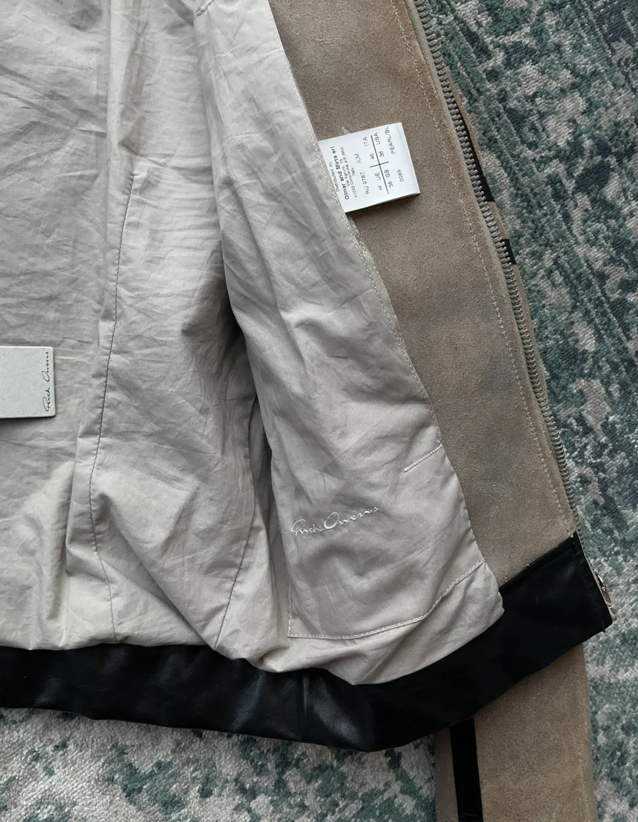 Rick Owens fw12 pearl/bl runway leather jacket