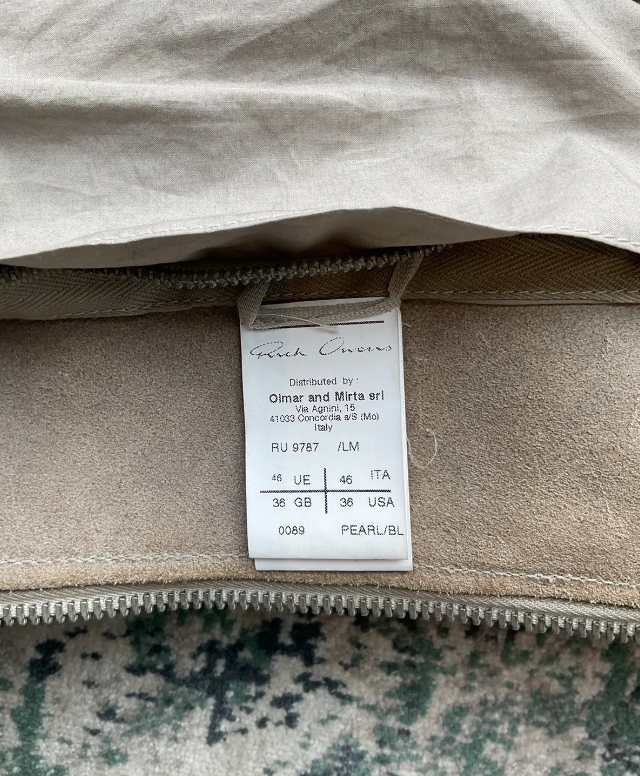 Rick Owens fw12 pearl/bl runway leather jacket