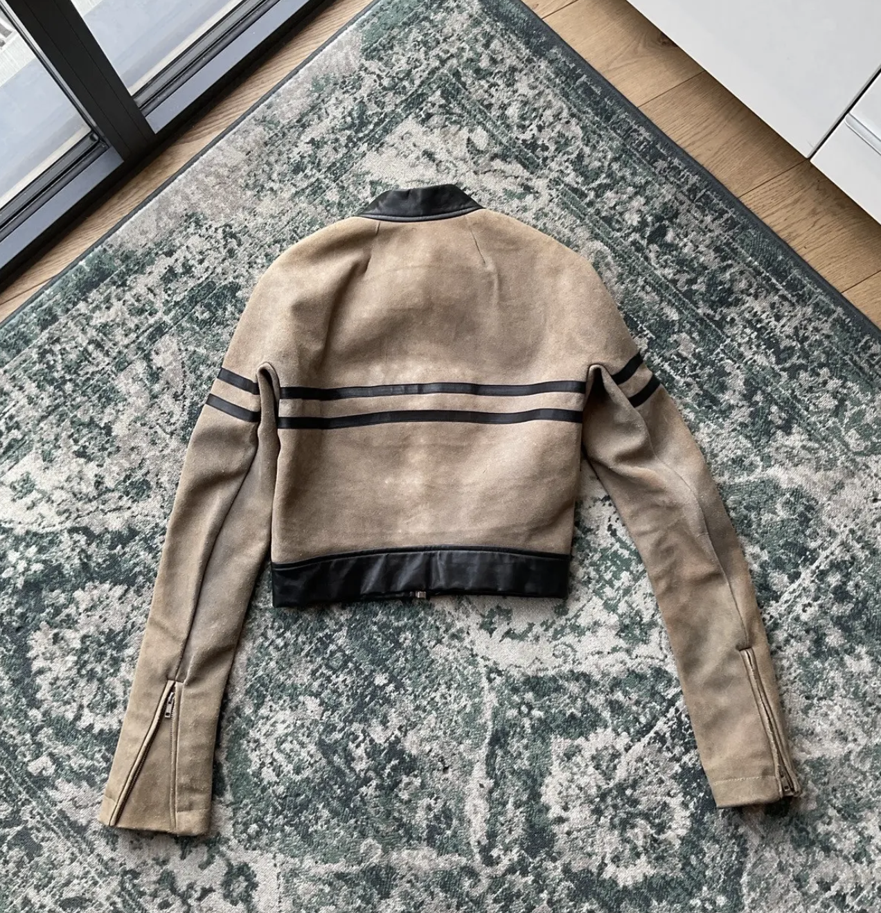 Rick Owens fw12 pearl/bl runway leather jacket