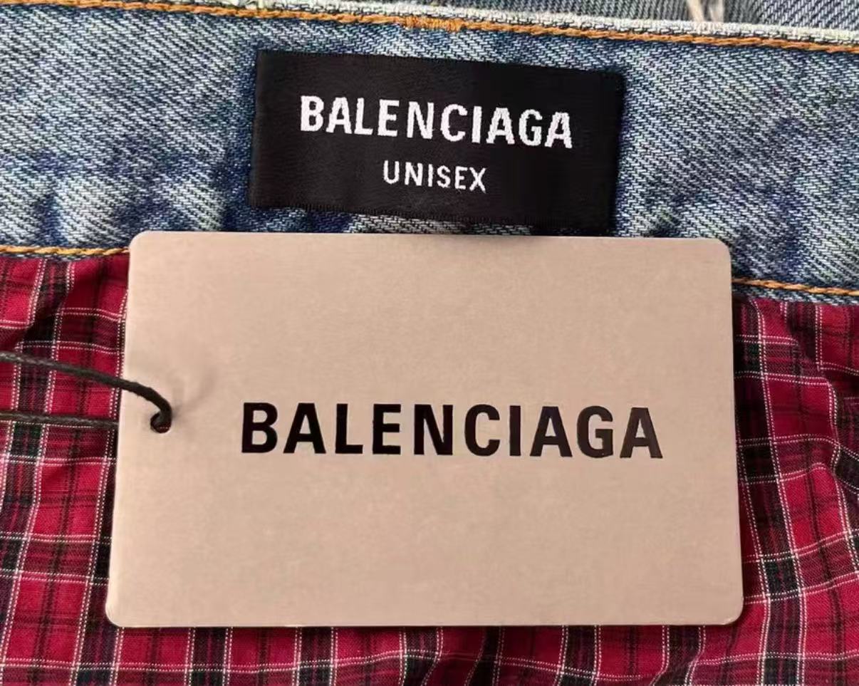 Balenciaga Distressed Jeans with Red Plaid Lining – Iann Conner Worn