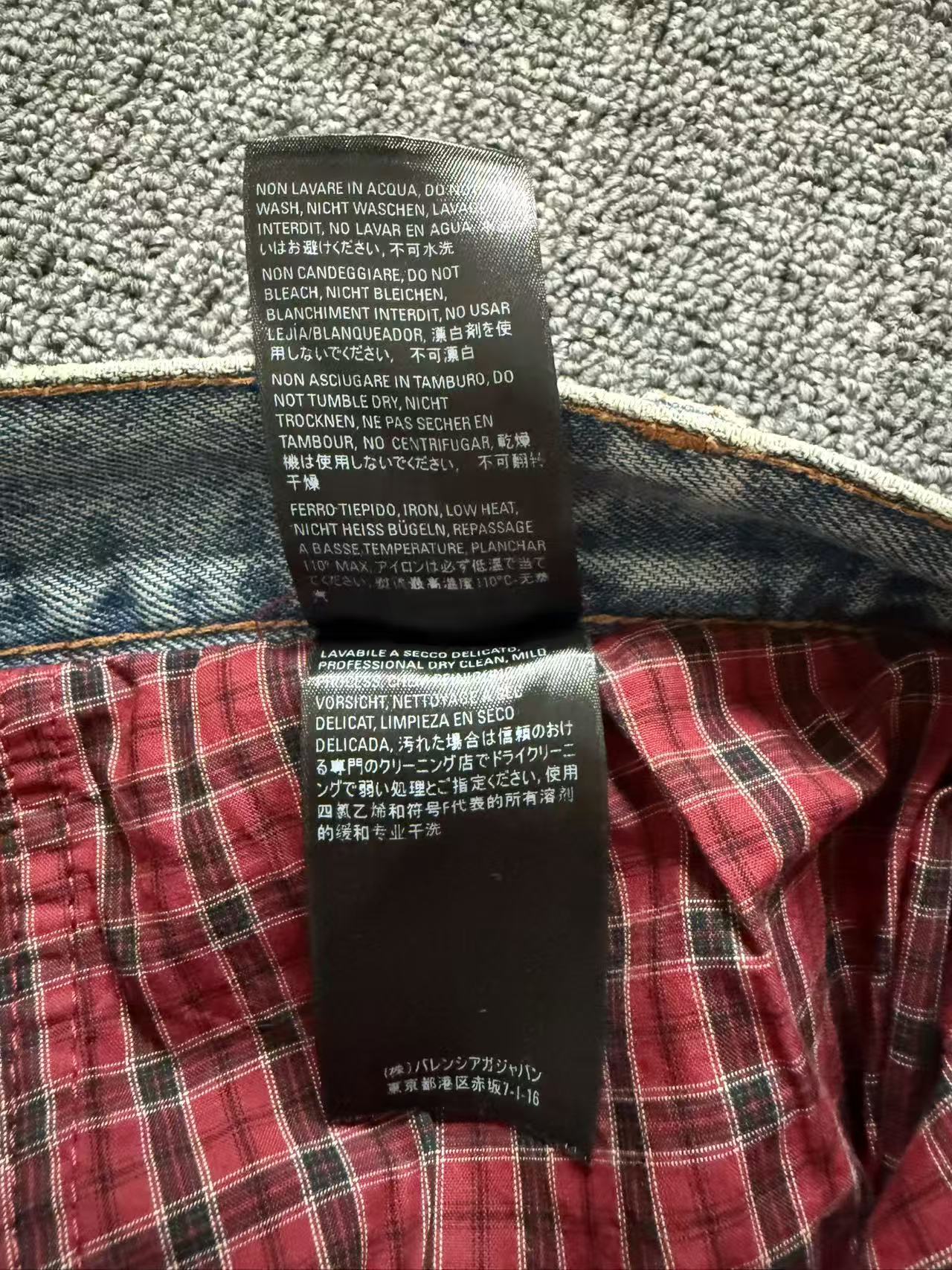 Balenciaga Distressed Jeans with Red Plaid Lining – Iann Conner Worn