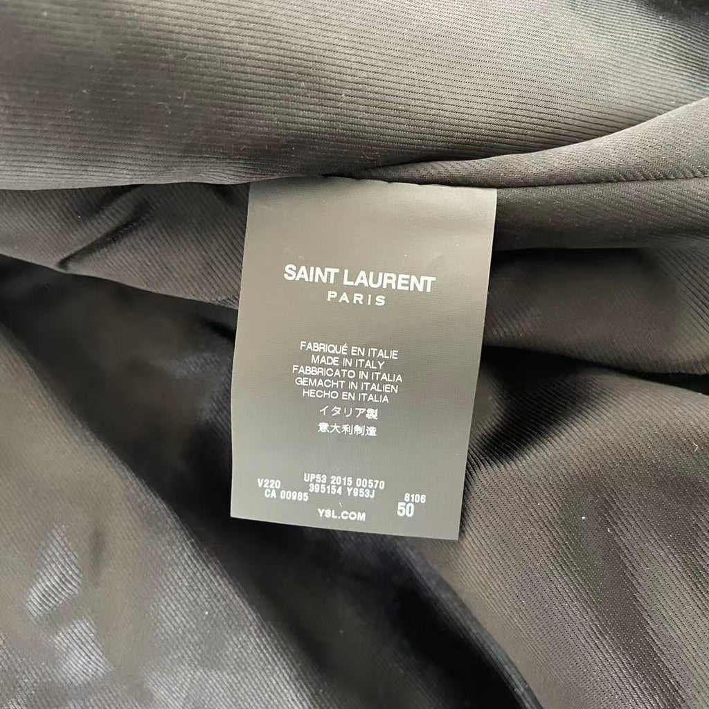 Saint Laurent 15FW Silver Lambskin Biker Jacket