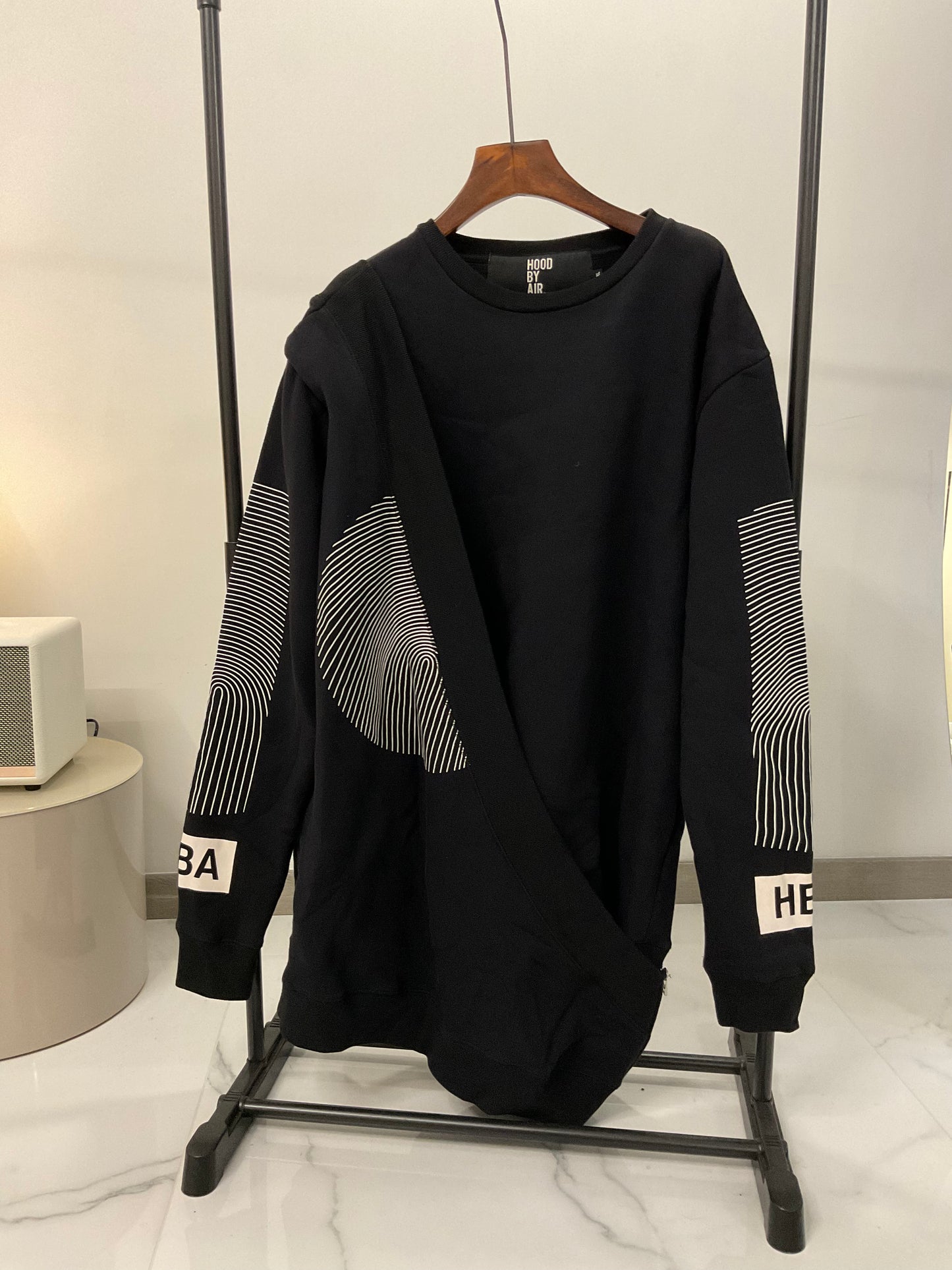 Hood by air asymmetric long sleeve sweater