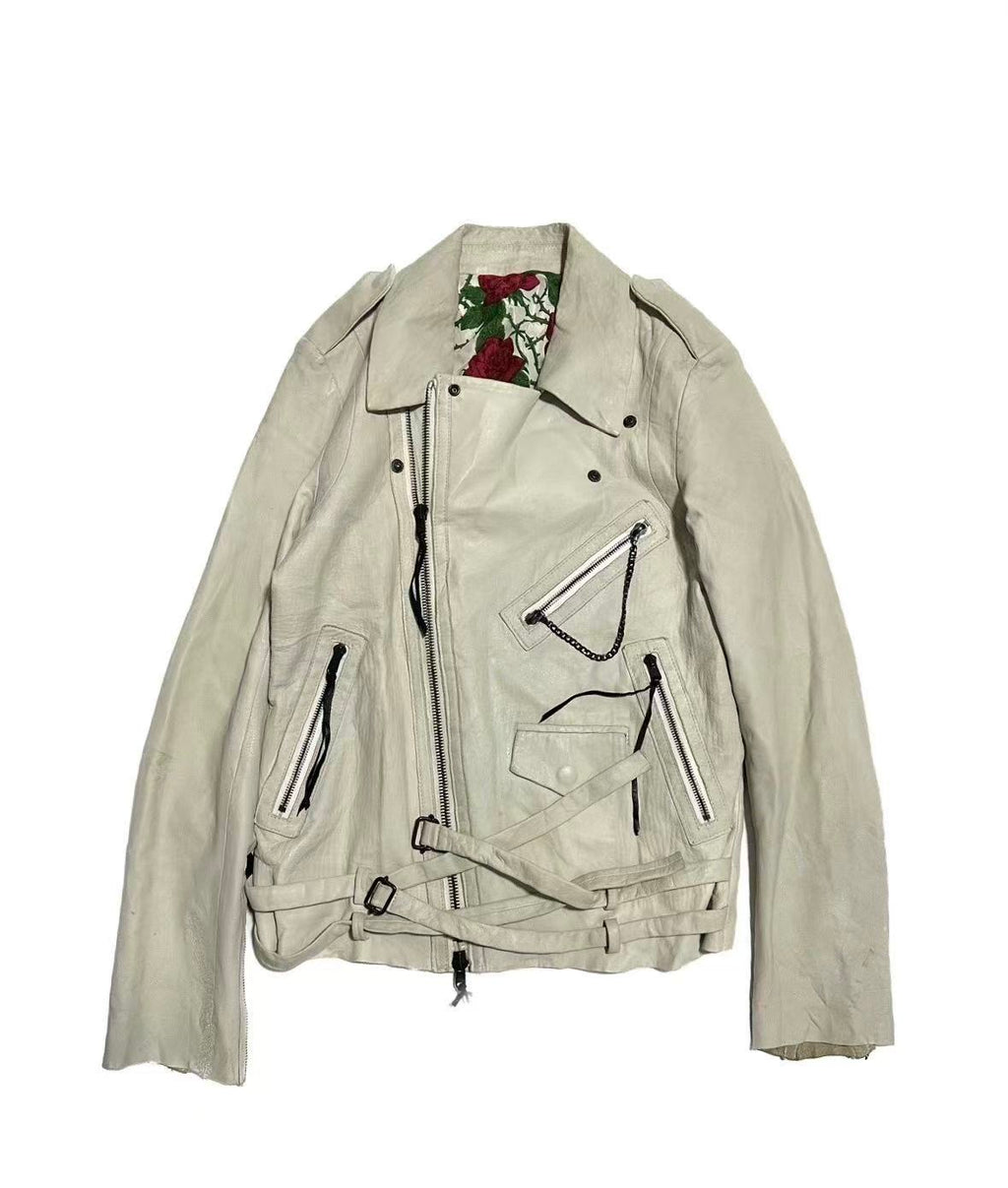 number(n)ine06ss"WELCOME TO THE SHADOW" Leather Jacket
