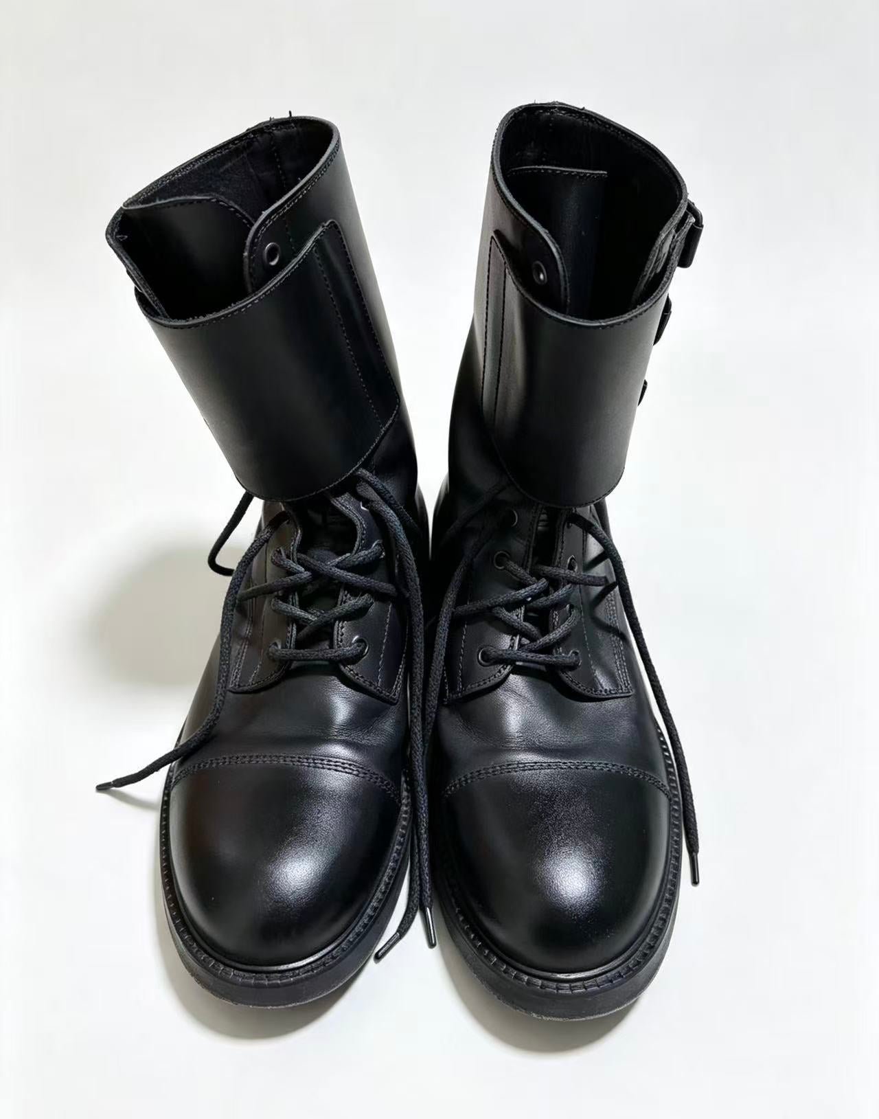 Dirk Bikkembergs 1990s Heel Lace Ankle Strap Leather Boots