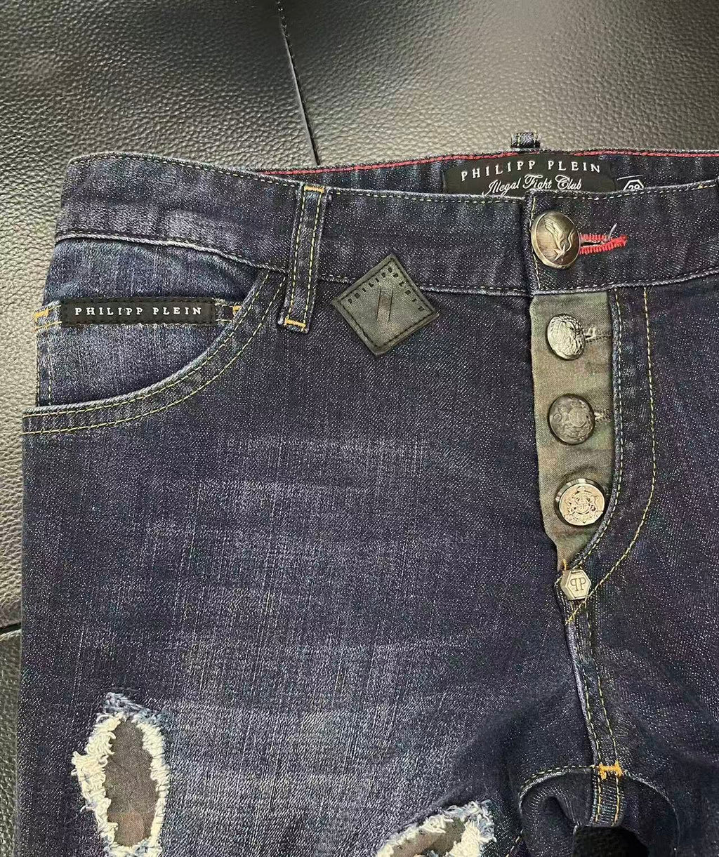 Philipp Plein FW16 Illegal Fight Club Distressed Denim