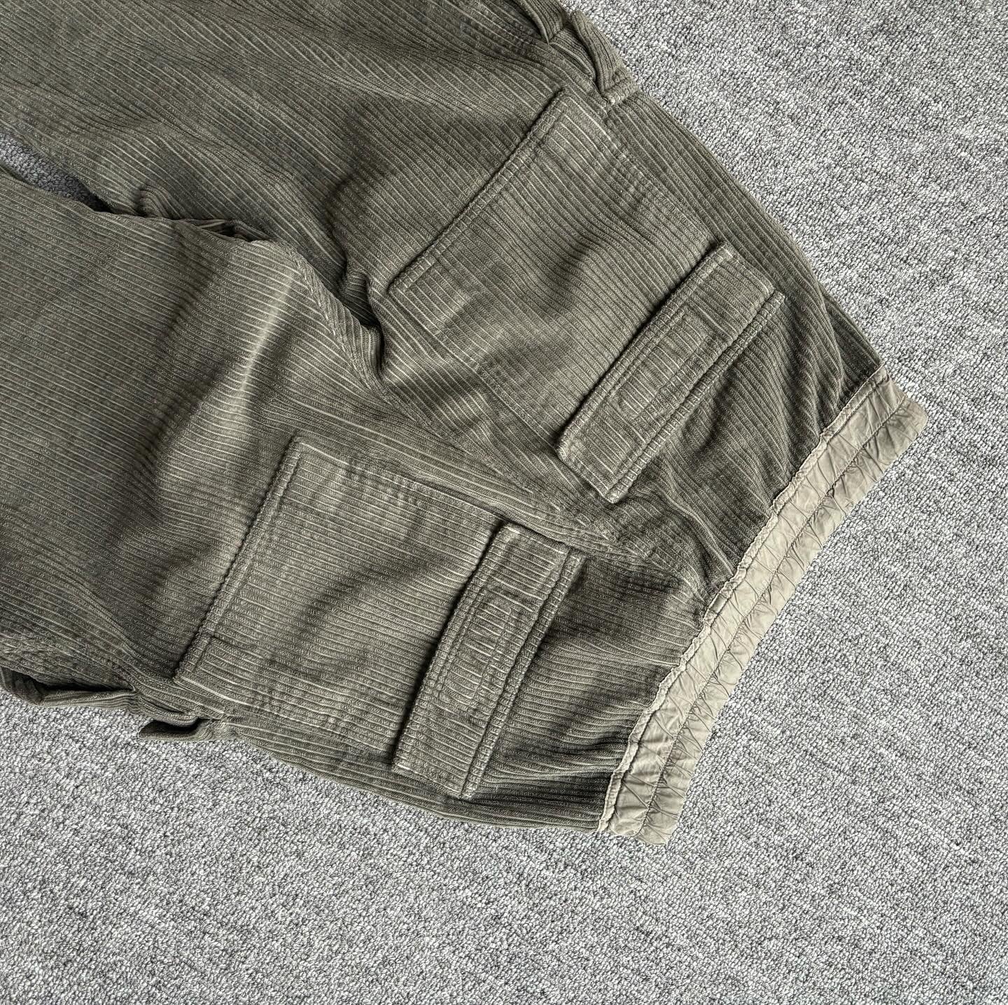 Rick Owen’s corduroy army green wide pants