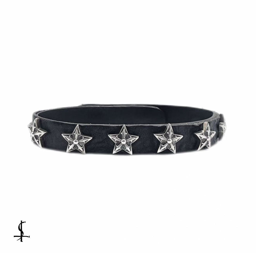 Chrome Hearts Star Studded Leather Bracelet