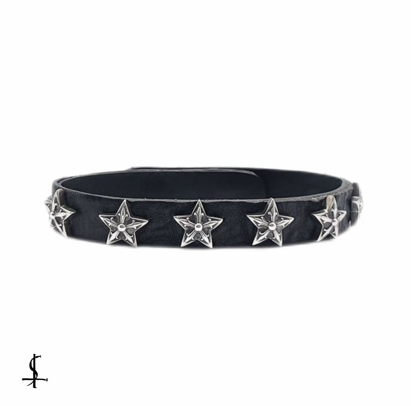 Chrome Hearts Star Studded Leather Bracelet