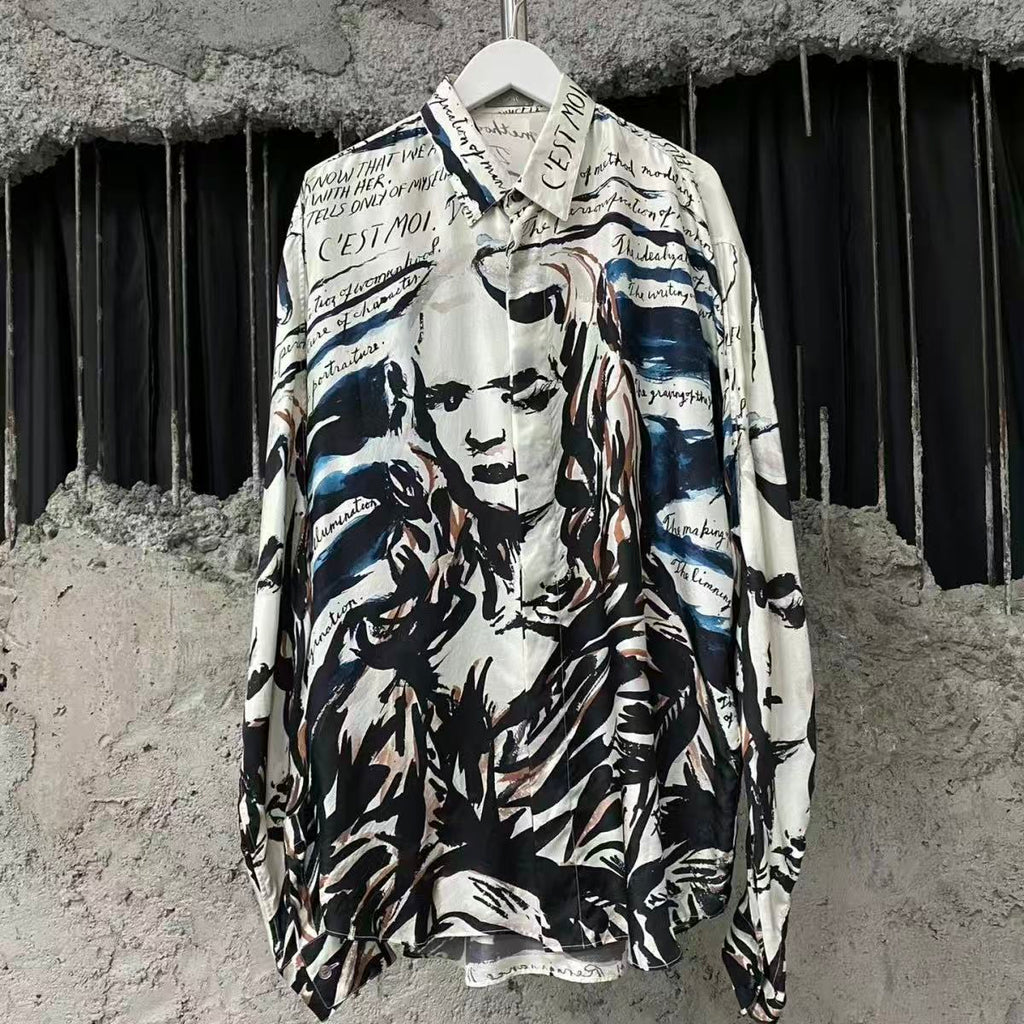 Dior Raymond Pettibon 19AW Mona Lisa Print Silk Shirt