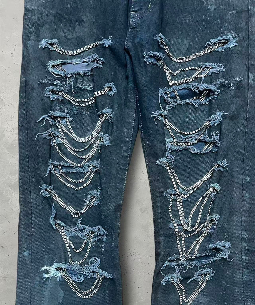 Saint Laurent Paris AW13 Destroyed Chain Jeans Sample