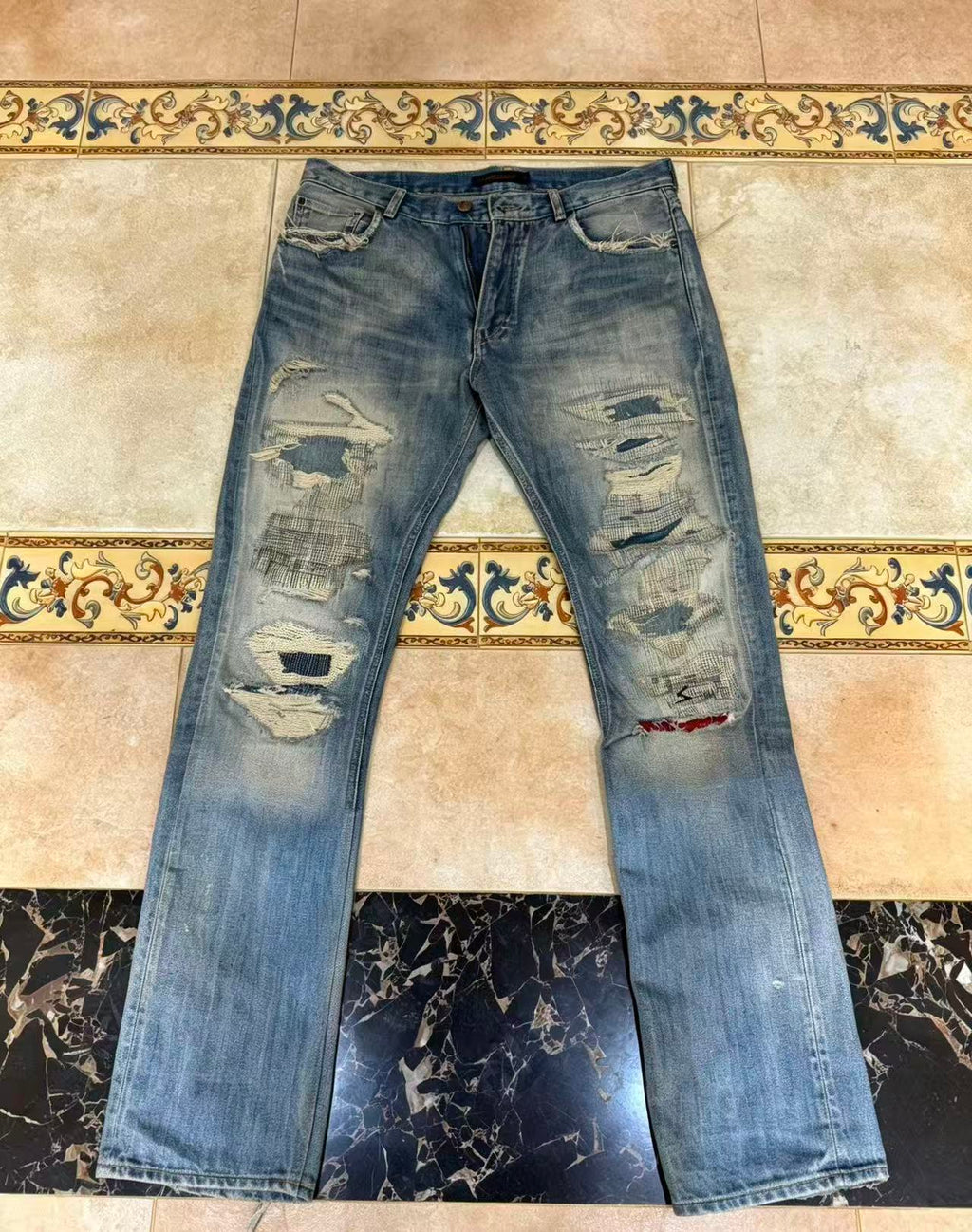 Undercover 04AW But Beautiful 68 Red Yarn Denim Jeans