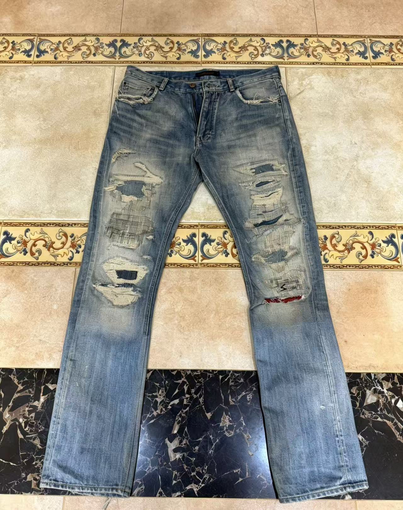 Undercover 04AW But Beautiful 68 Red Yarn Denim Jeans