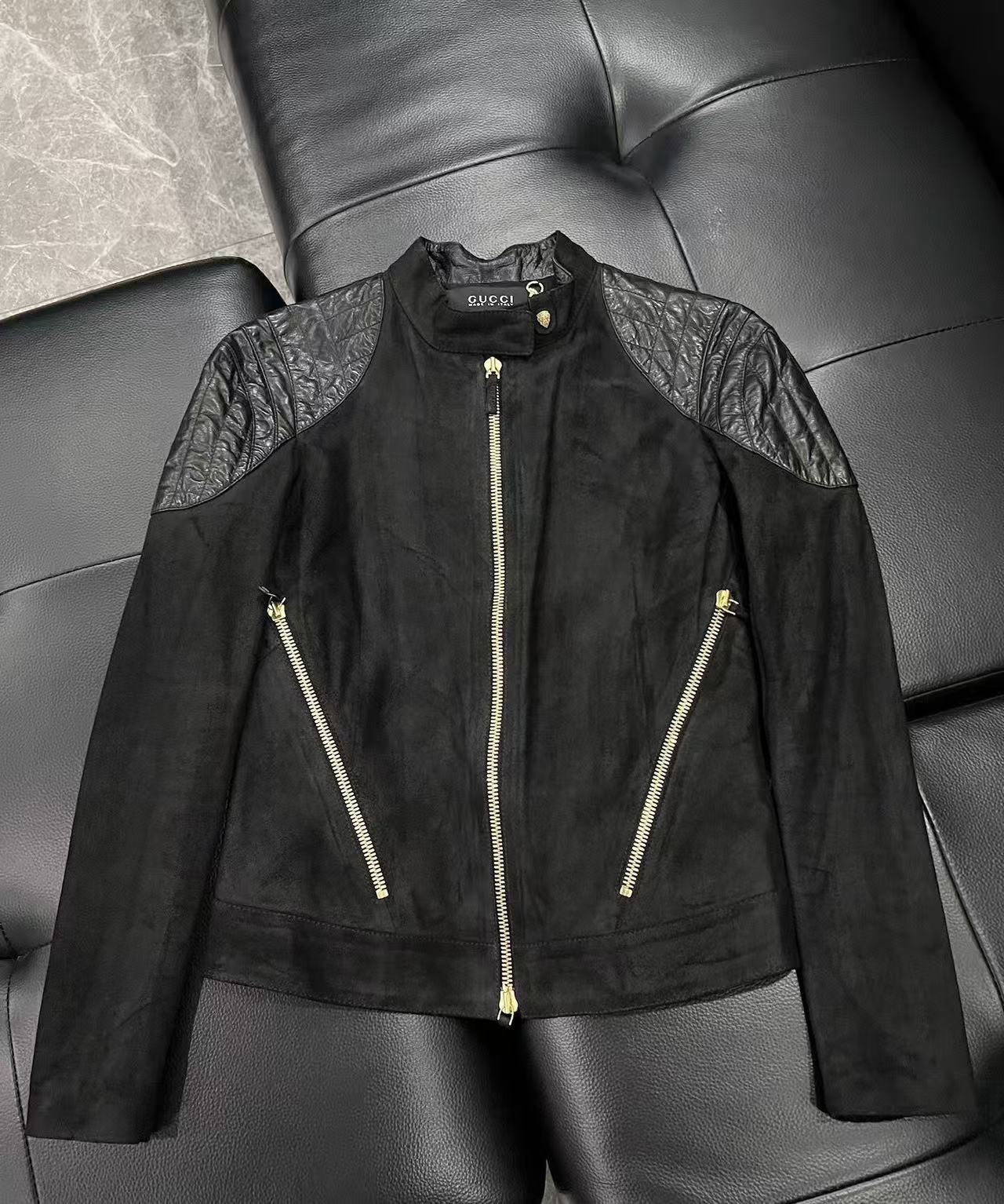 Gucci Tom Ford 00ss Cotton Leather Jacket