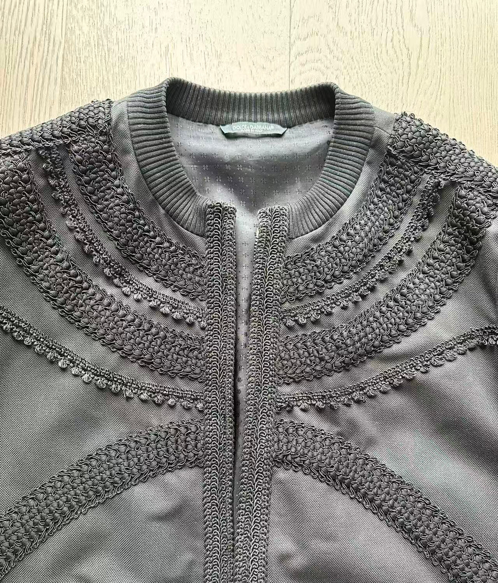 Dolce & Gabbana Macrame Embroidered Bomber Jacket