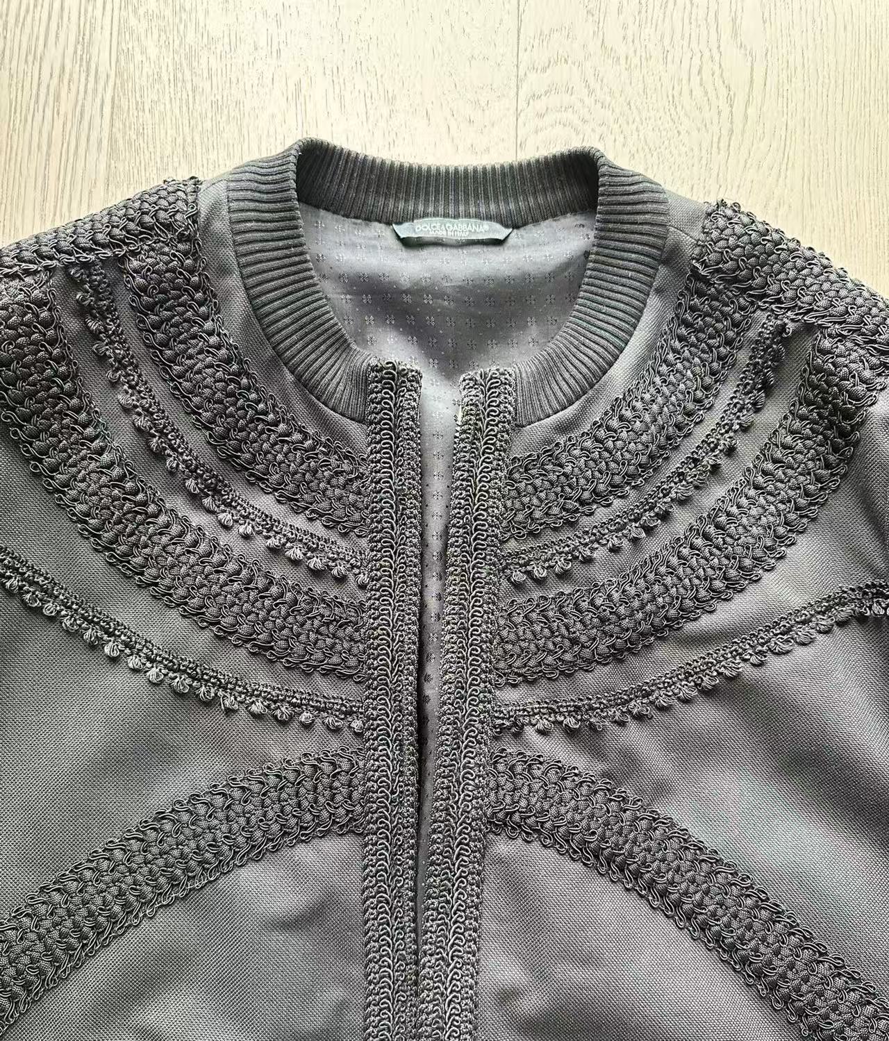 Dolce & Gabbana Macrame Embroidered Bomber Jacket
