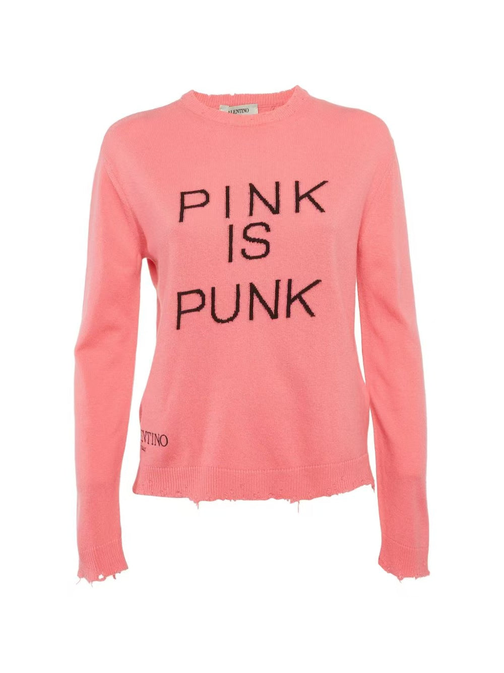 Valentino 18SS Pink Is Punk Distressed Sweatshirt