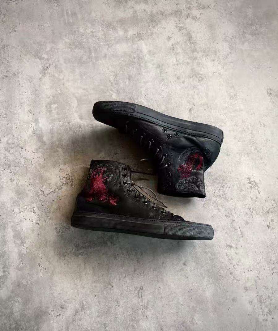 Gucci By Tom Ford 01SS Dragon Black High Top Sneakers