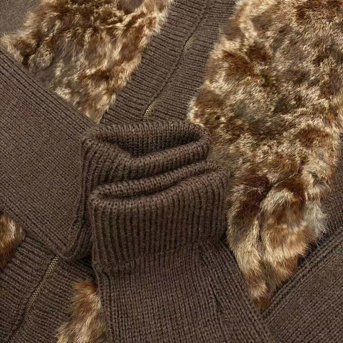 Dolce&Gabbana 04AW Faux Fur Knit Zip Jacket