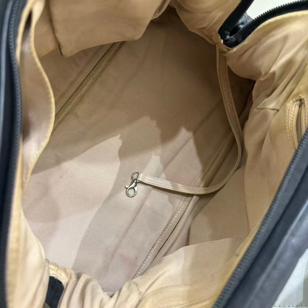 Chanel Black Embossed Bowling Bag