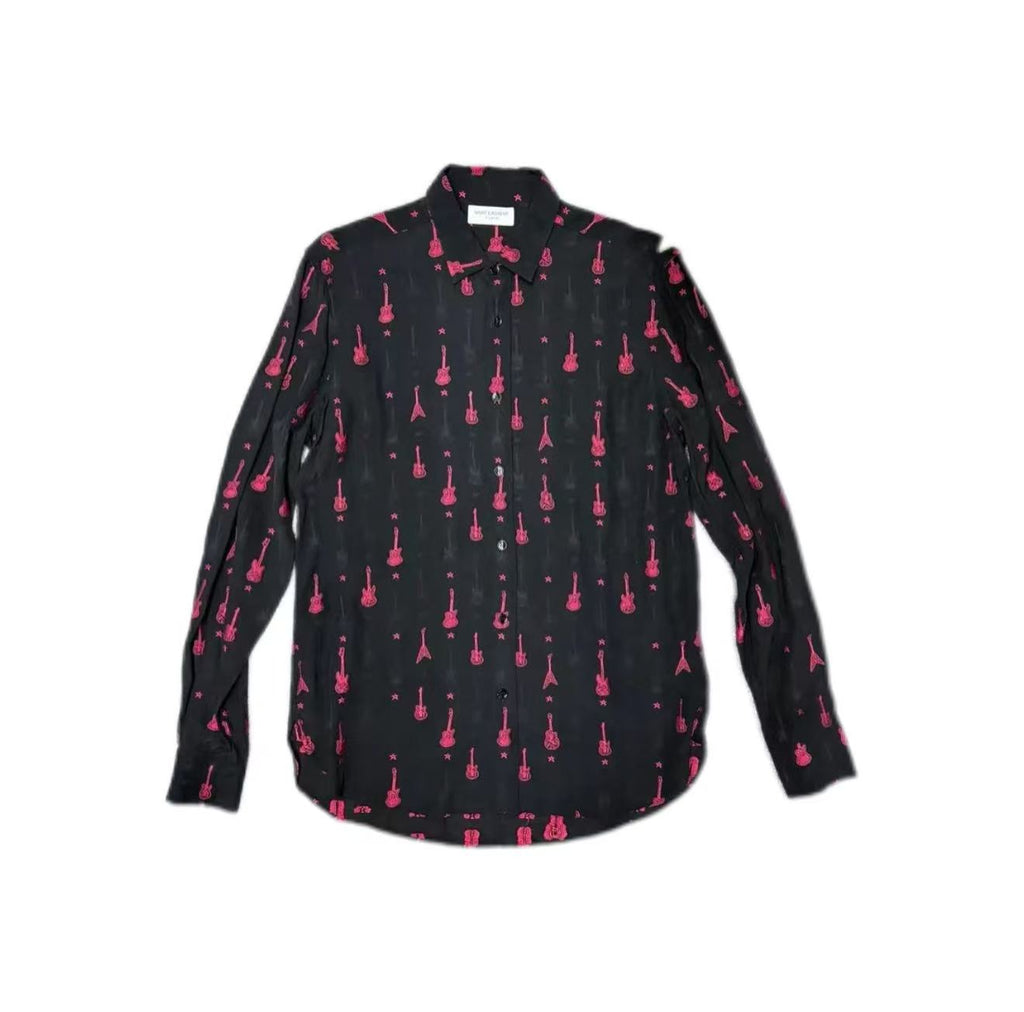 Saint Laurent 15FW Red Guitar Shirt