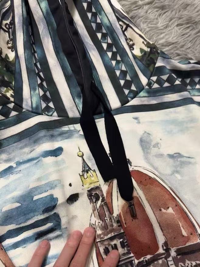 Dolce&Gabbana Watercolor Cityscape Print Hoodie