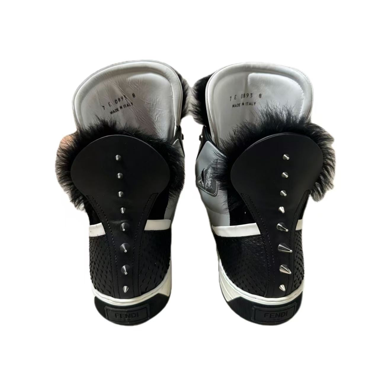 Fendi Monster Fur-Python Trimmed Sneakers