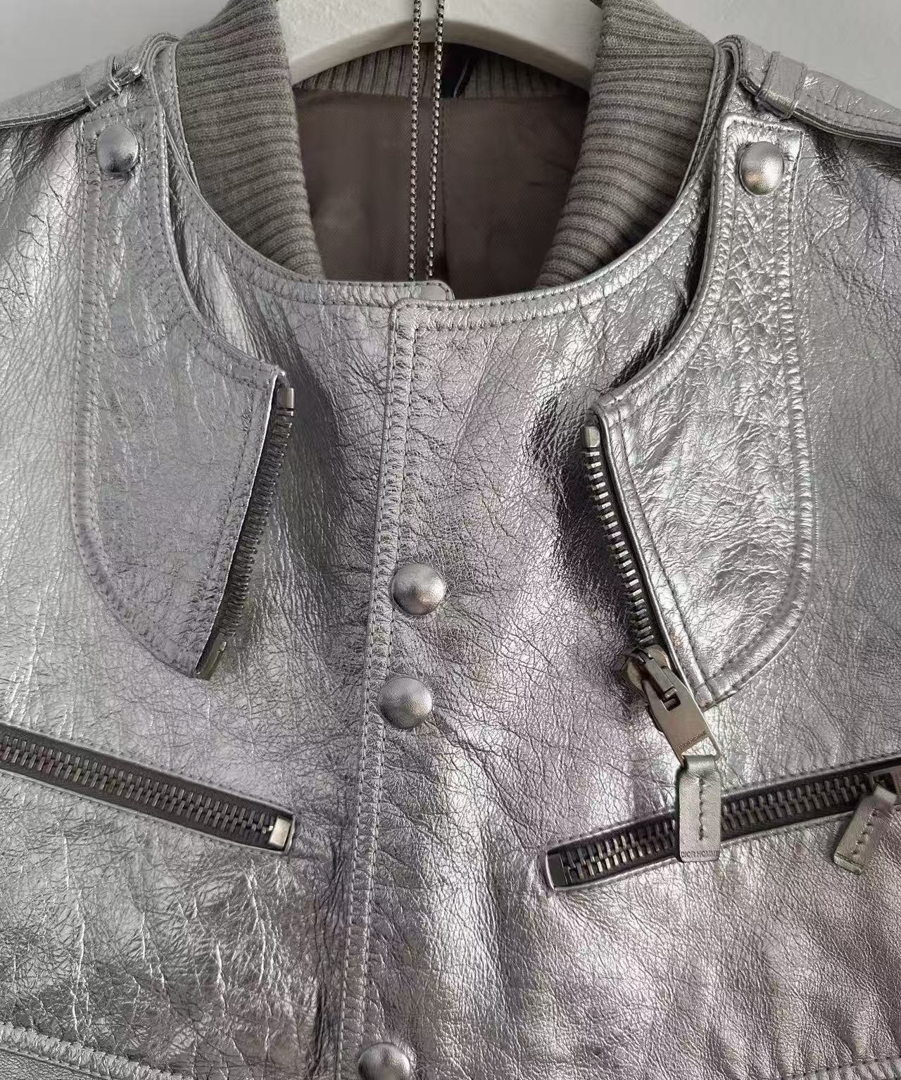 Dior homme SS07 runway silver leather jacket