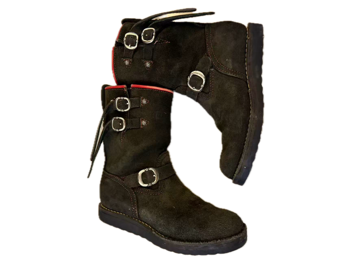 Chrome Hearts Wesco Boss Custom Engineer Boots Suede